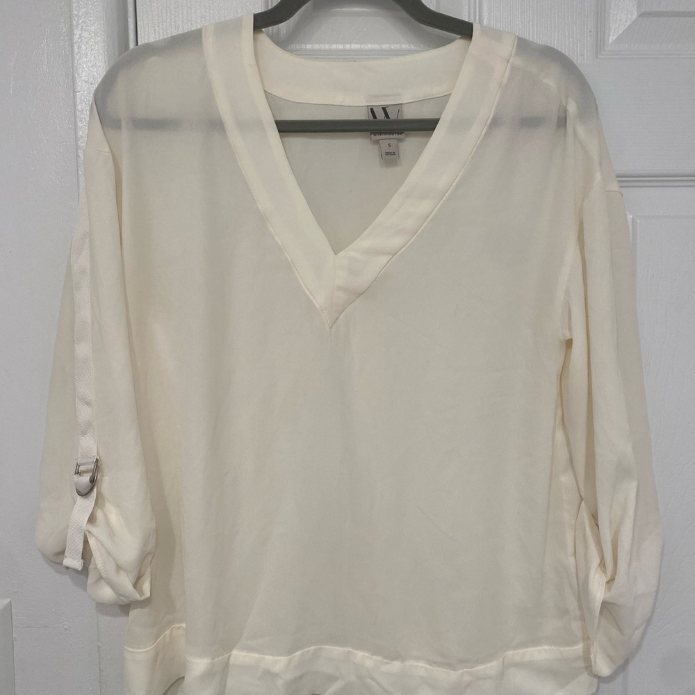 Worthington Cream V-Neck Blouse